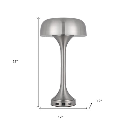 Nickel Two Light Table Lamp w/ Shade