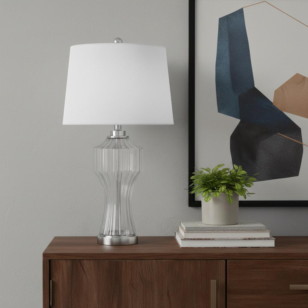 Clear Glass Table Lamp w/ Shade