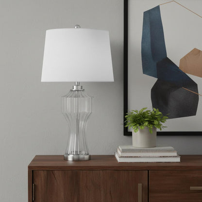 Clear Glass Table Lamp w/ Shade