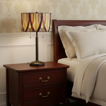 Bronze Two Light Table Lamp w/ Shade