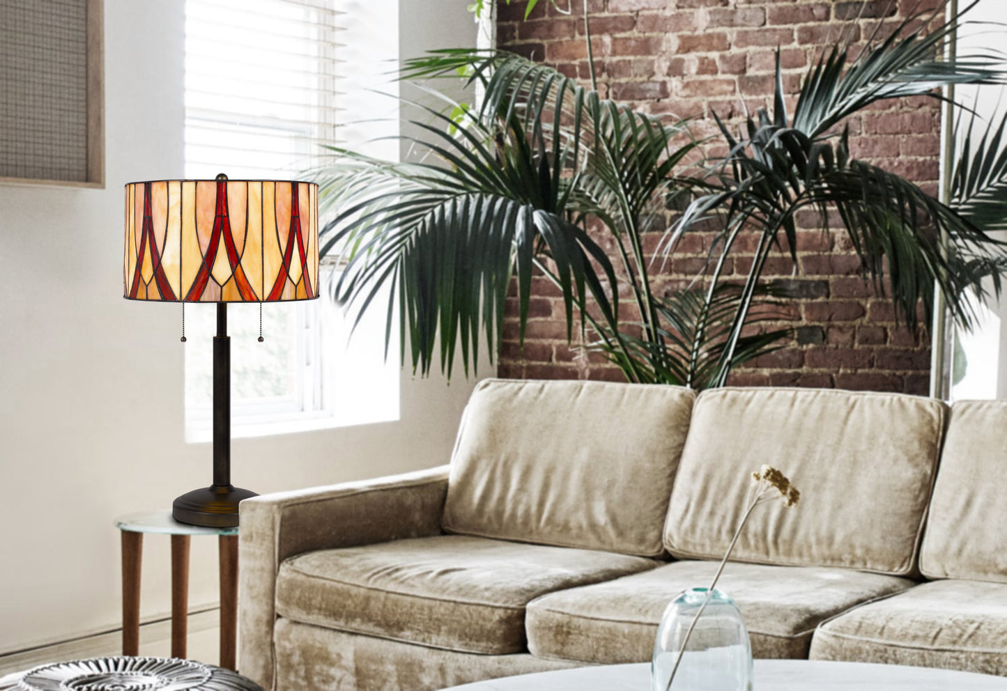 Bronze Two Light Table Lamp w/ Shade