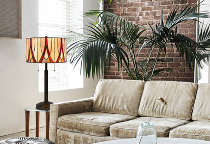 Bronze Two Light Table Lamp w/ Shade
