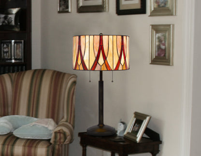 Bronze Two Light Table Lamp w/ Shade