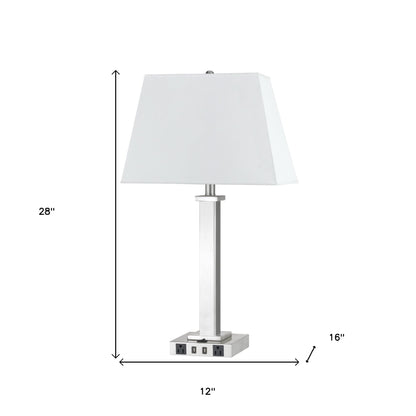 Nickel Table Lamp w/ Shade