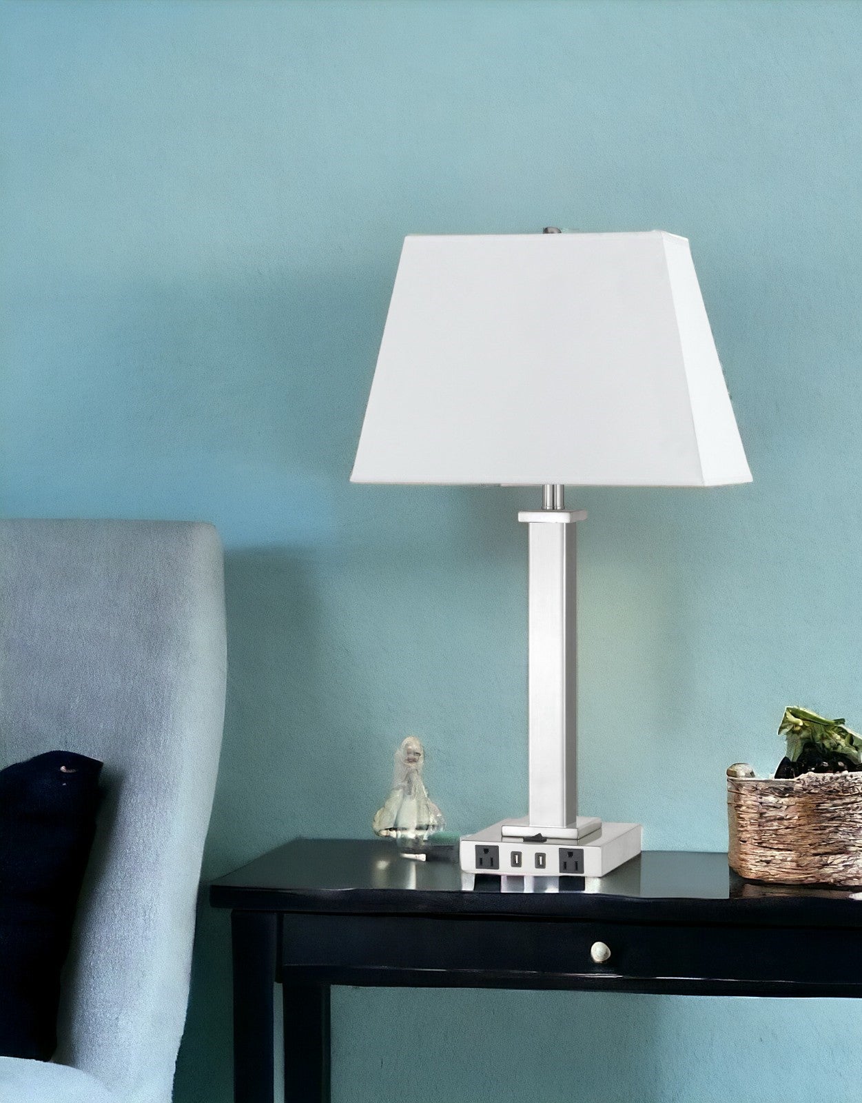 Nickel Table Lamp w/ Shade