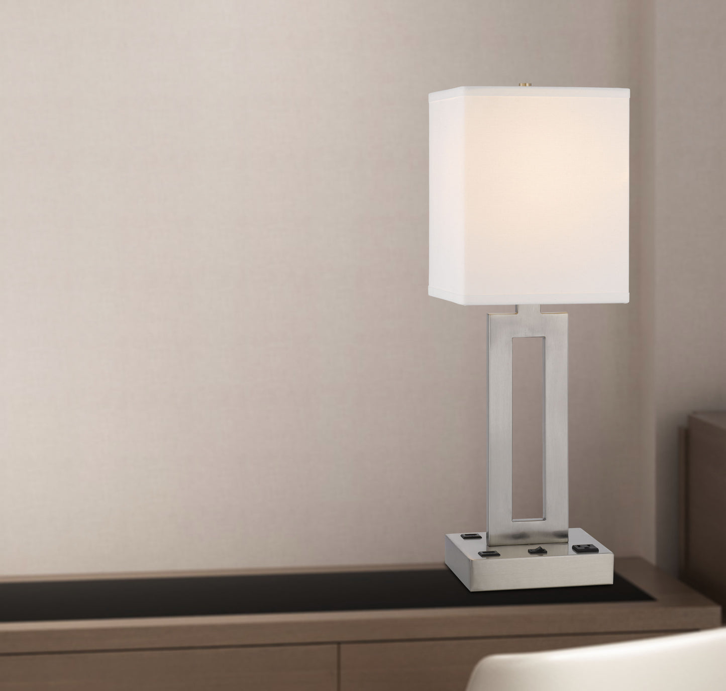Nickel Desk Table Lamp w/ Shade