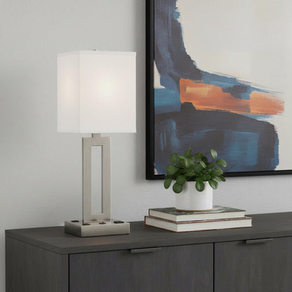 Nickel Desk Table Lamp w/ Shade