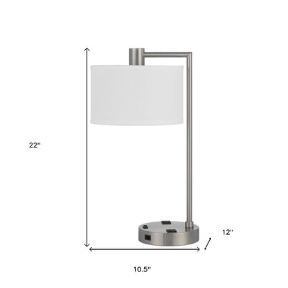 Nickel Desk Table Lamp w/ Shade