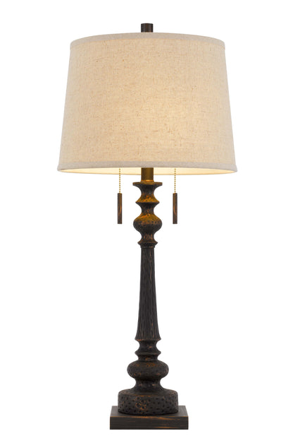 Charcoal Two Light Table Lamp w/ Shade