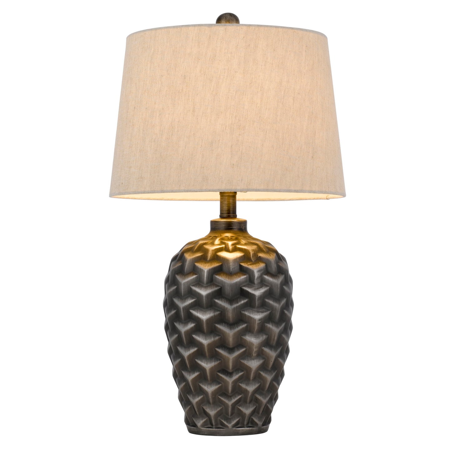 Silver Metallic Table Lamp w/ Shade