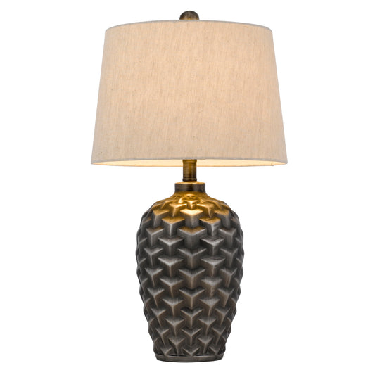 Silver Metallic Table Lamp w/ Shade