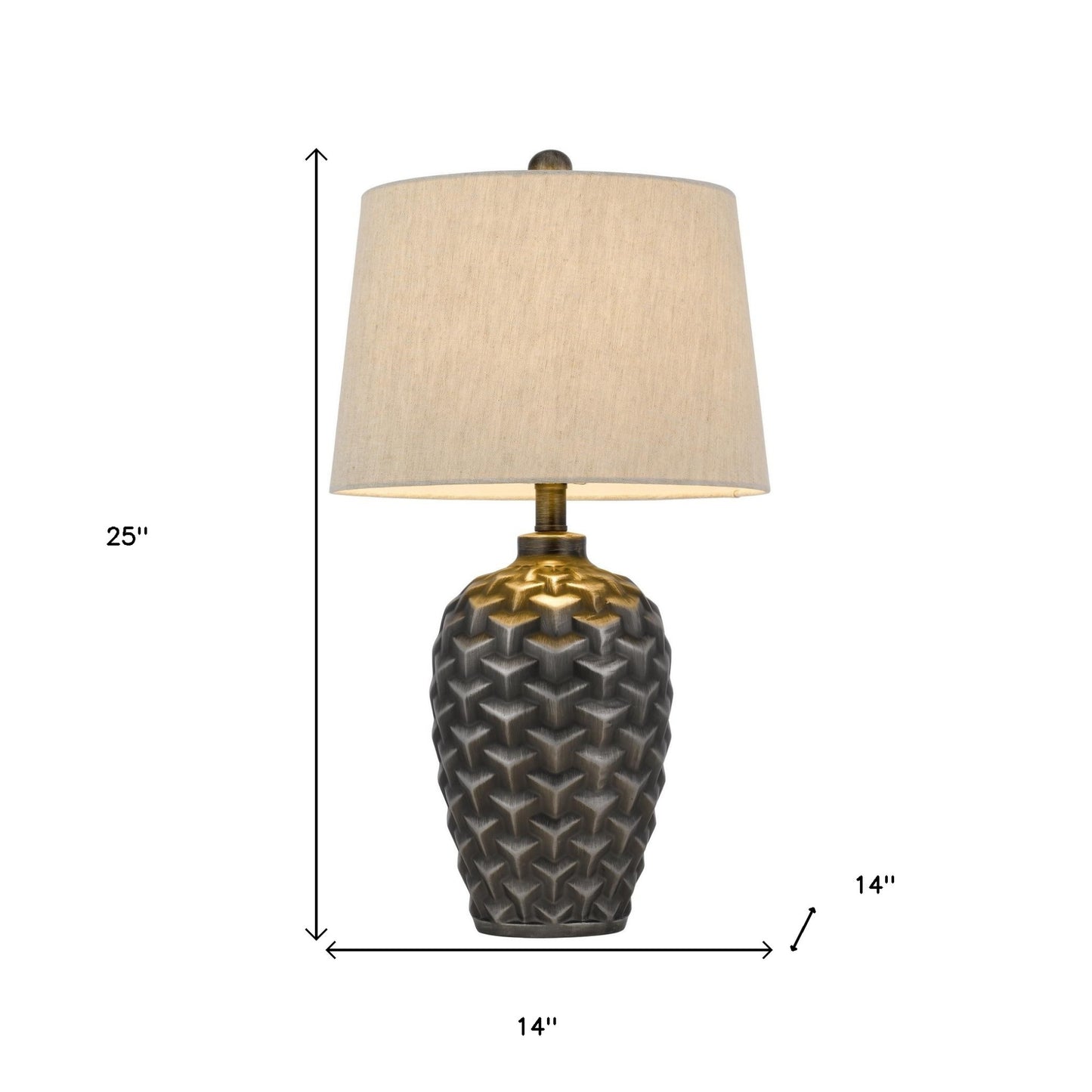 Silver Metallic Table Lamp w/ Shade