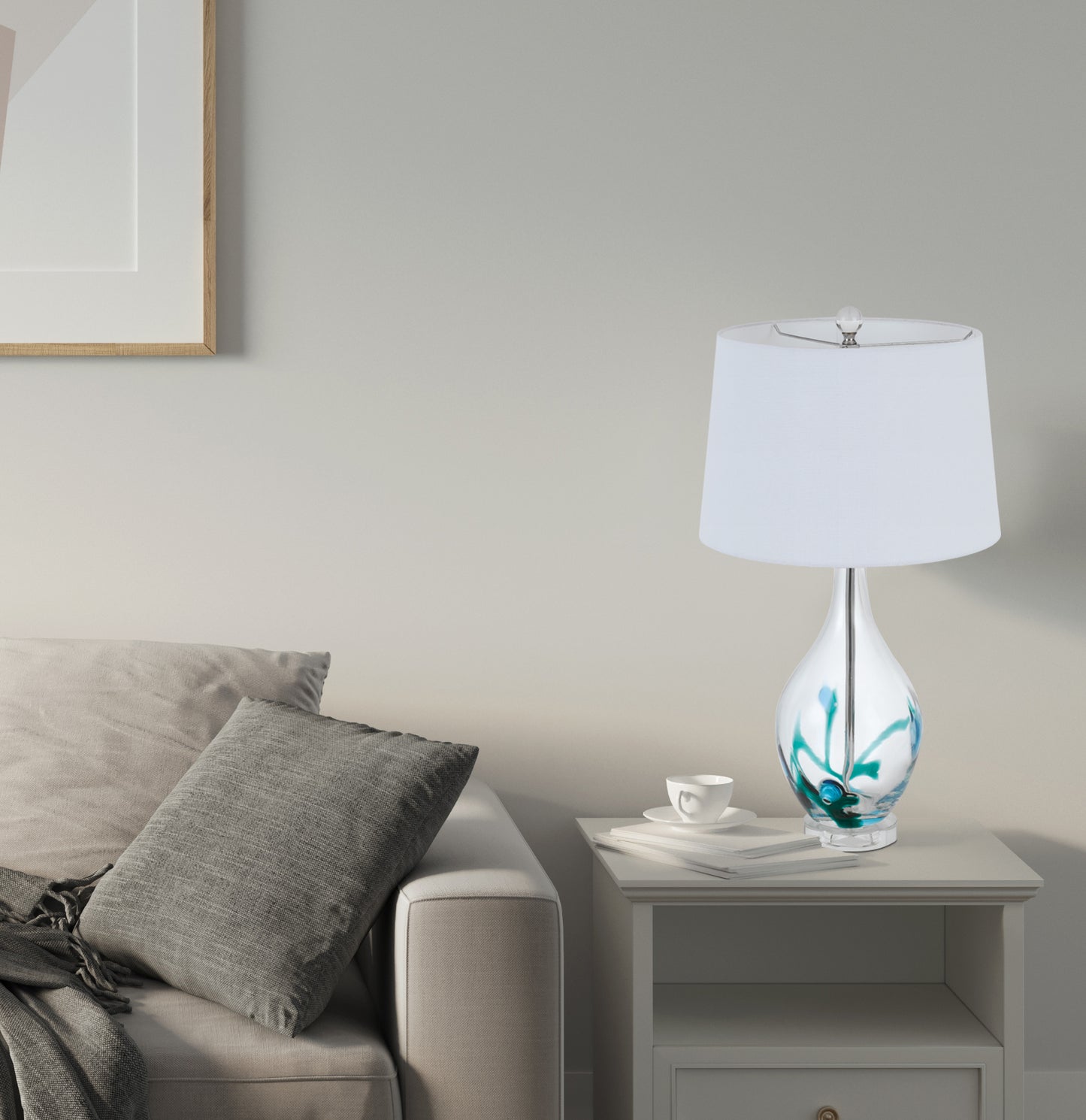 Clear Glass Table Lamp w/ Shade