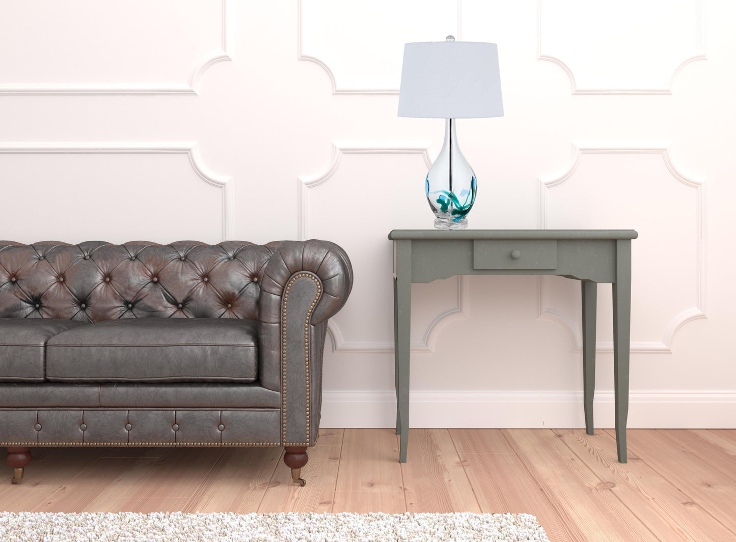 Clear Glass Table Lamp w/ Shade