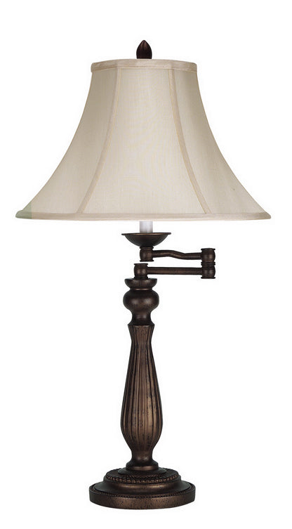 Rust Table Lamp w/ Pearl Shade
