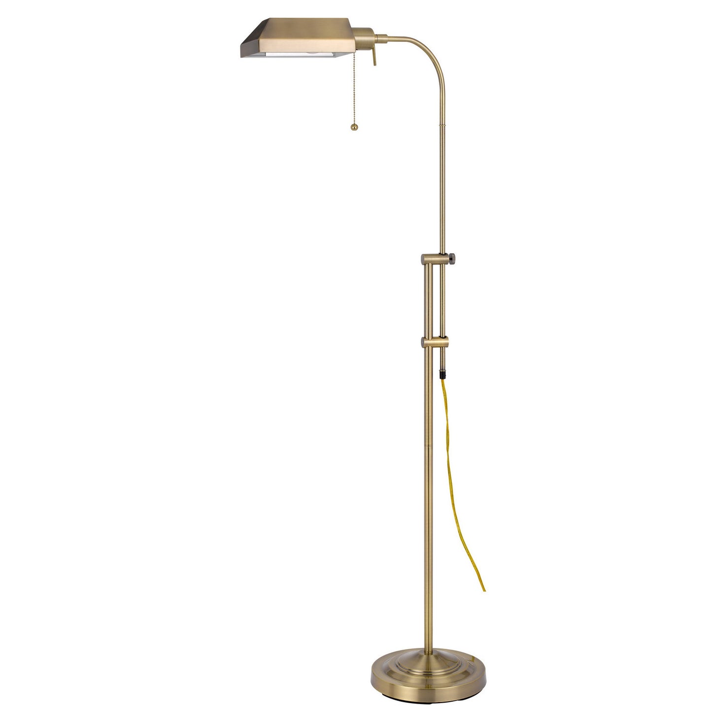 Brass Adjustable Floor Lamp w/ Shade