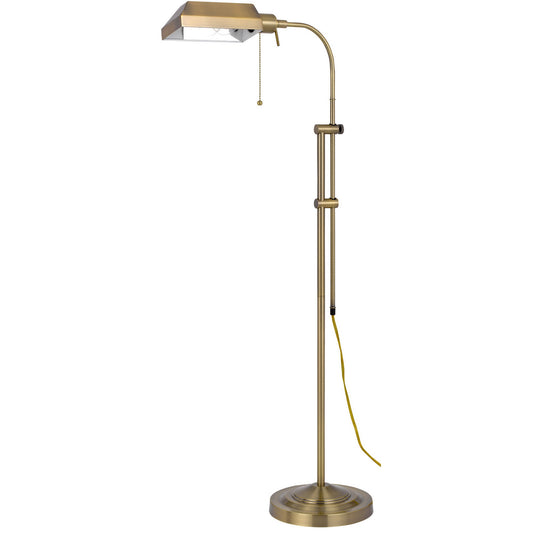Brass Adjustable Floor Lamp w/ Shade