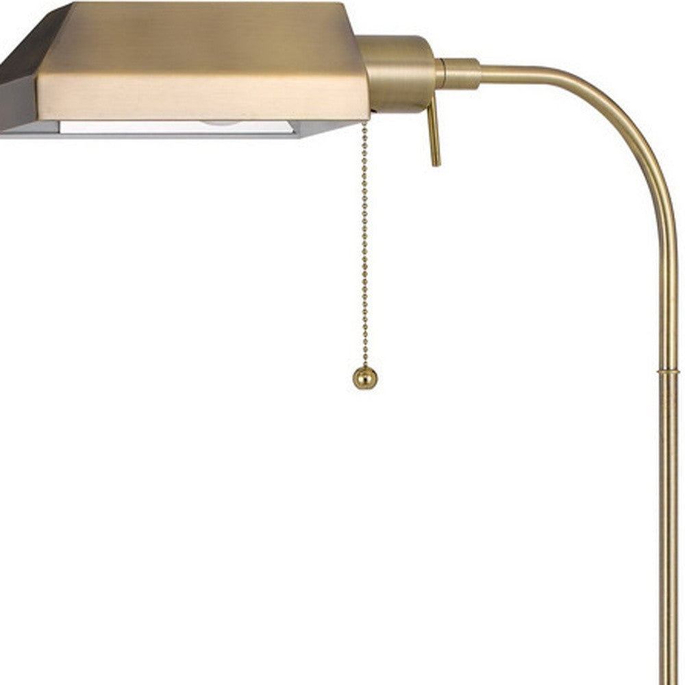 Brass Adjustable Floor Lamp w/ Shade