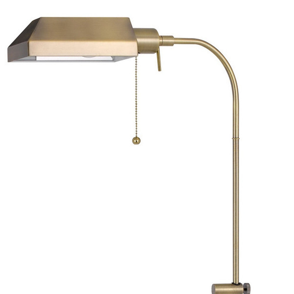 Brass Adjustable Floor Lamp w/ Shade