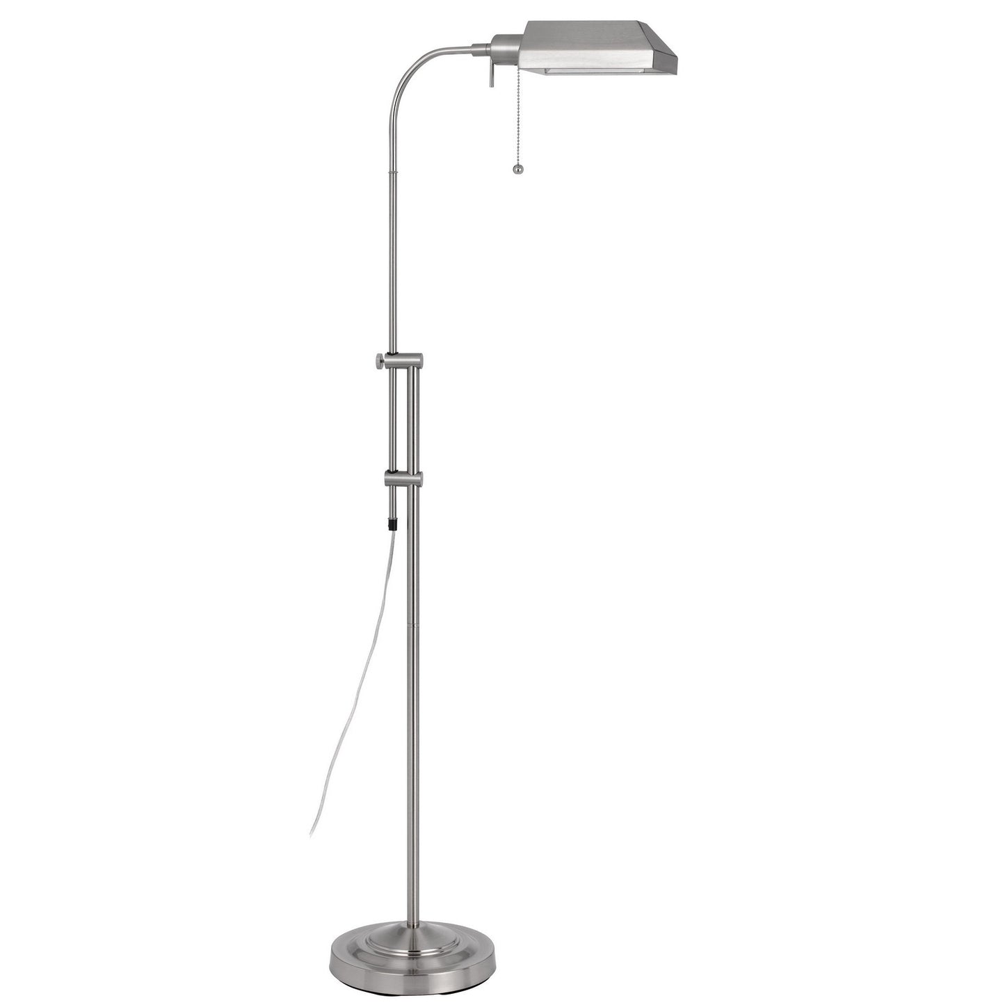 Nickel Adjustable Floor Lamp w/ Shade