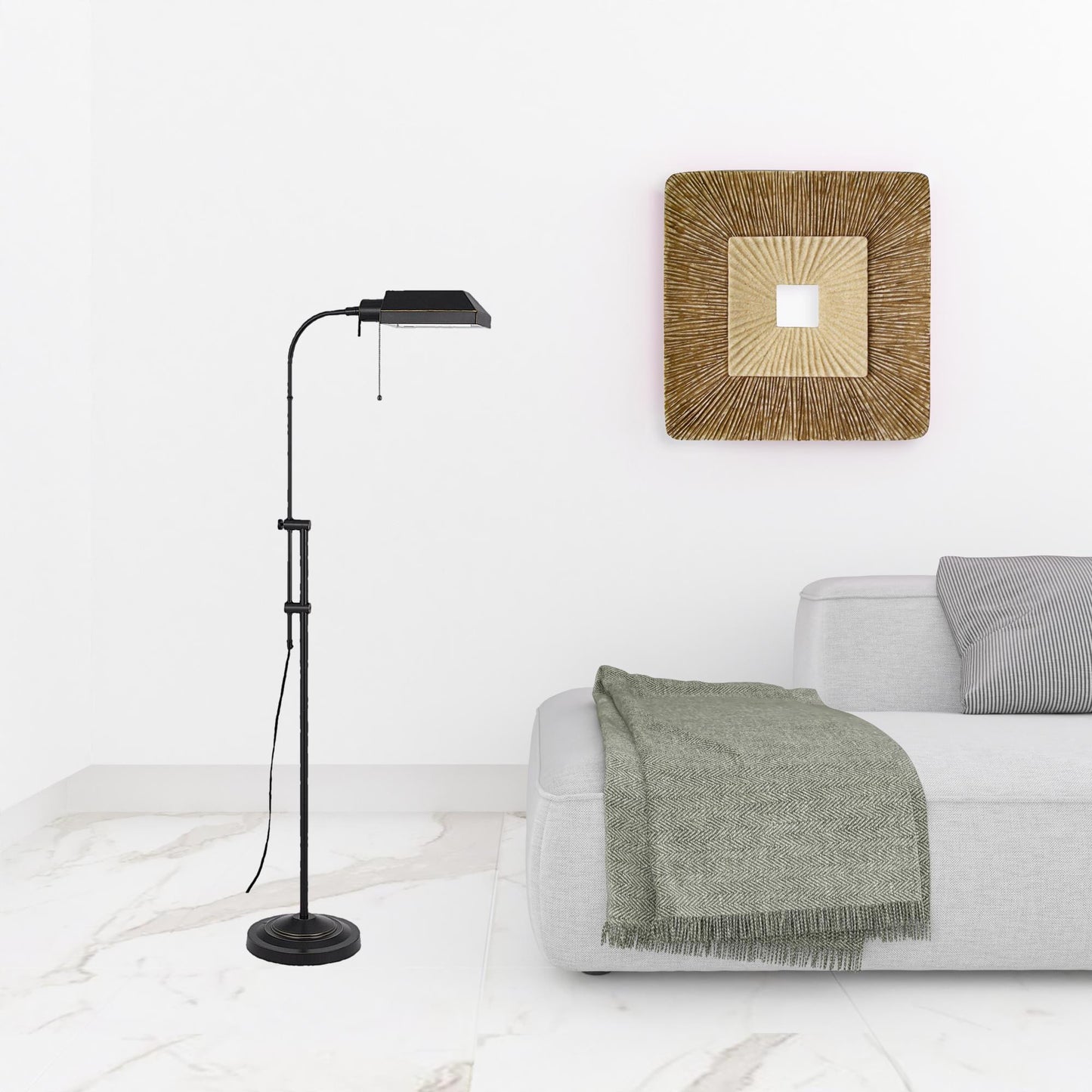 Bronze Adjustable Floor Lamp w/ Shade