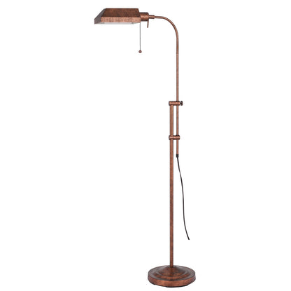 Rusted Adjustable Floor Lamp w/ Rust Shade