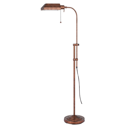 Rusted Adjustable Floor Lamp w/ Rust Shade