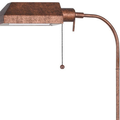 Rusted Adjustable Floor Lamp w/ Rust Shade