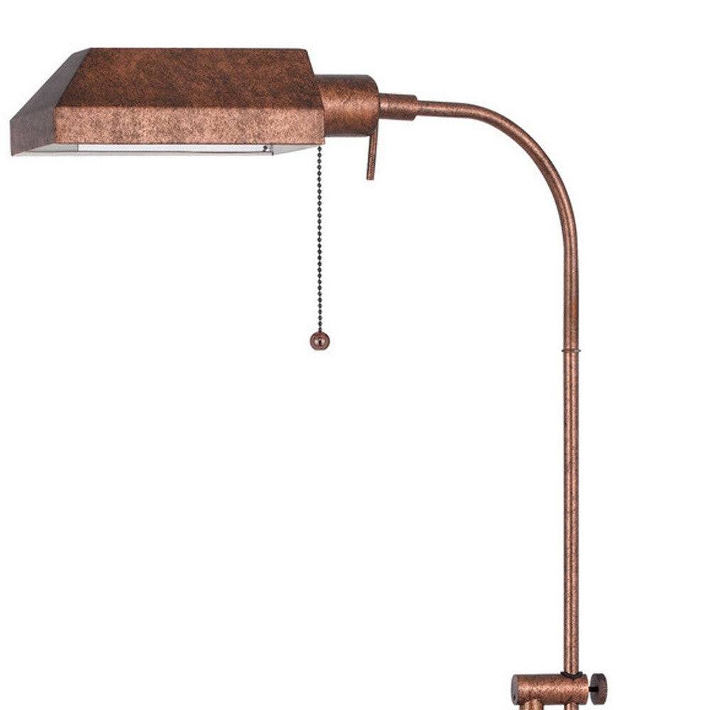 Rusted Adjustable Floor Lamp w/ Rust Shade
