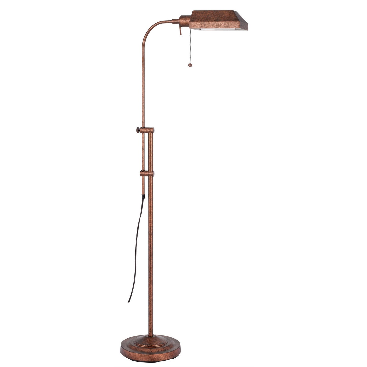 Rusted Adjustable Floor Lamp w/ Rust Shade