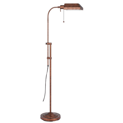 Rusted Adjustable Floor Lamp w/ Rust Shade