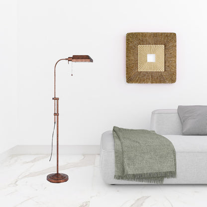Rusted Adjustable Floor Lamp w/ Rust Shade