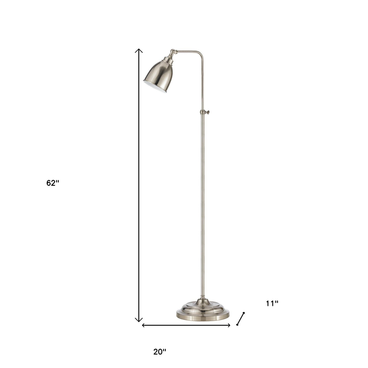 Nickel Adjustable Floor Lamp w/ Shade