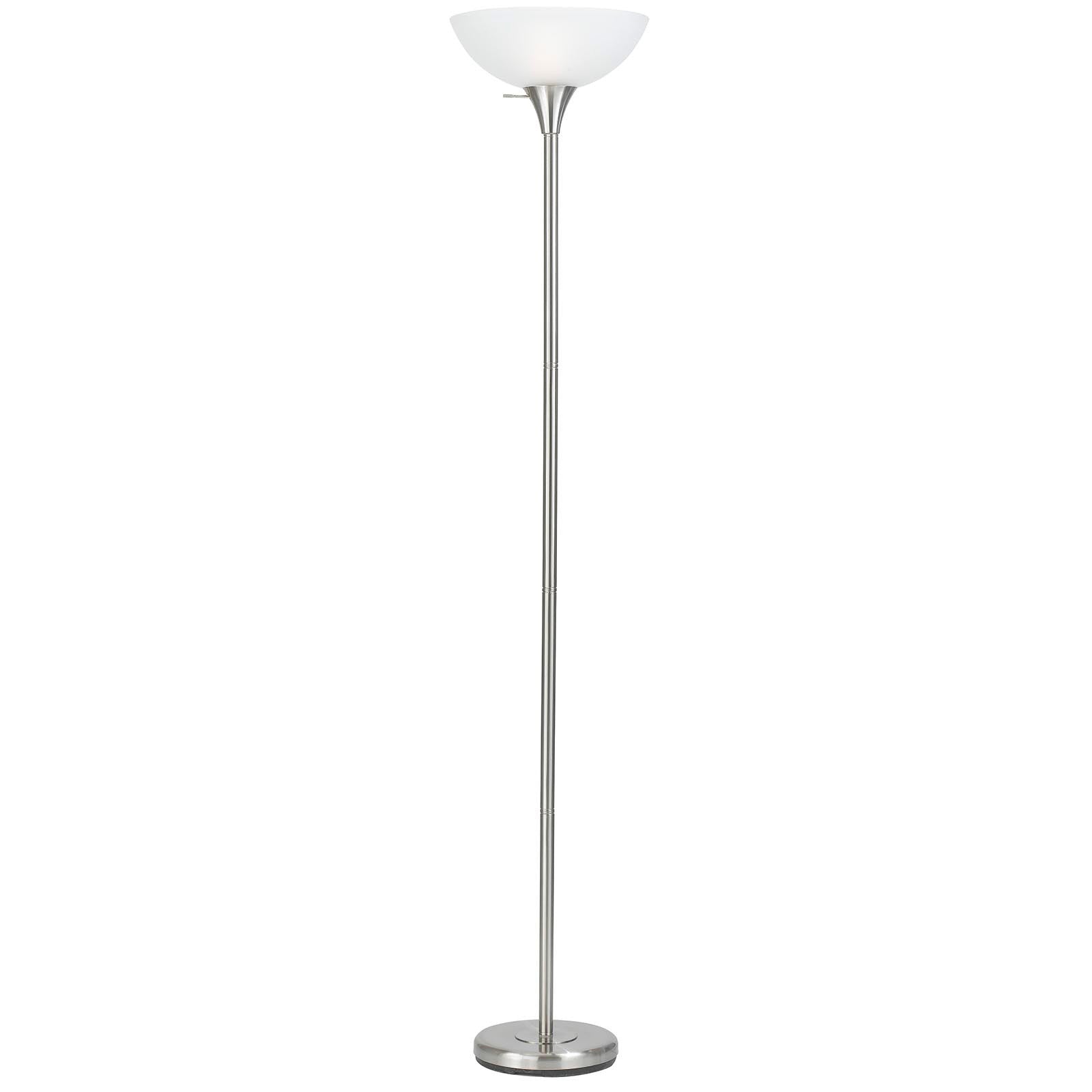 Nickel Torchiere Floor Lamp w/ Shade