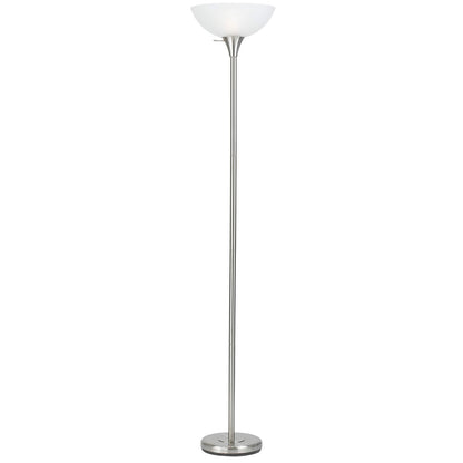 Nickel Torchiere Floor Lamp w/ Shade