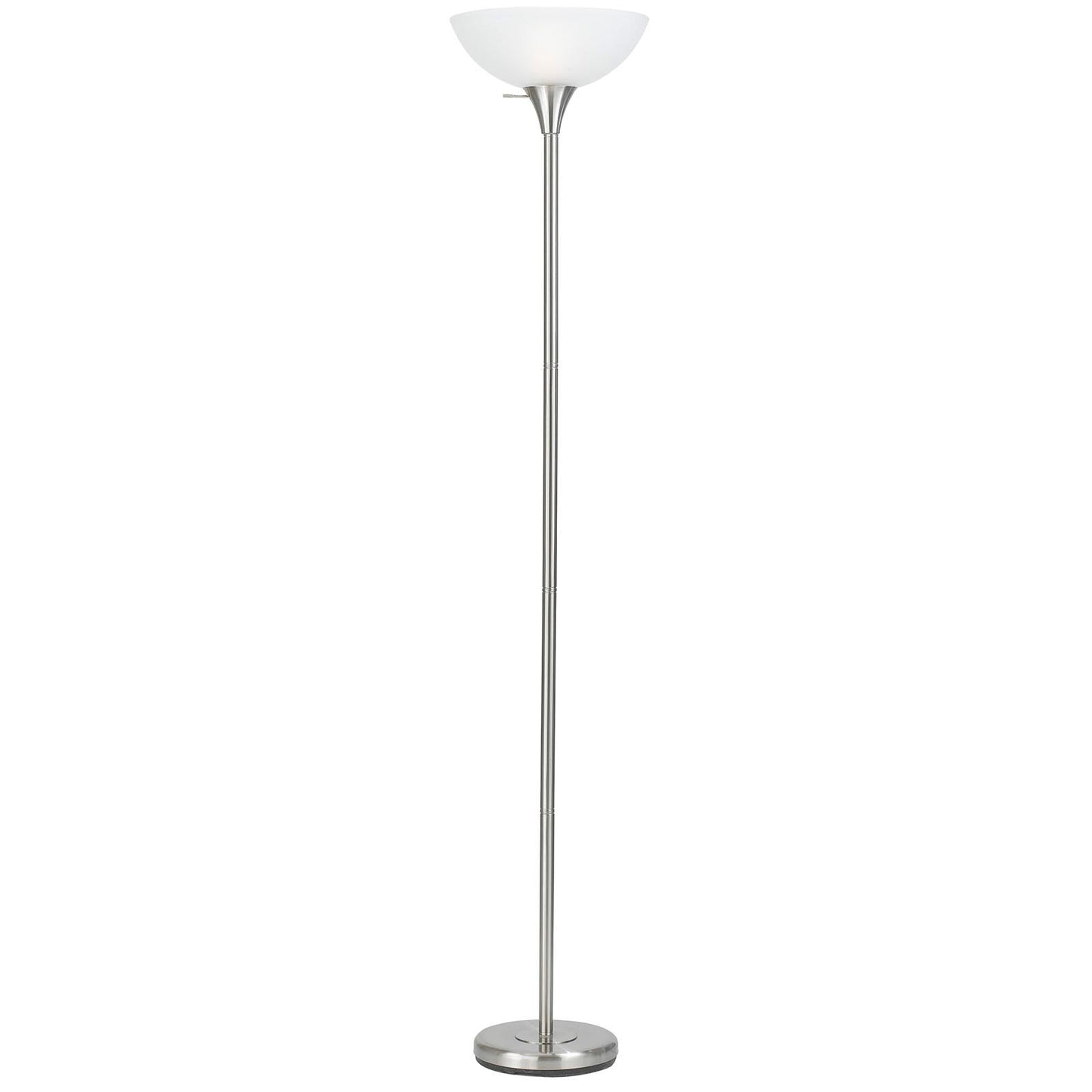 Nickel Torchiere Floor Lamp w/ Shade