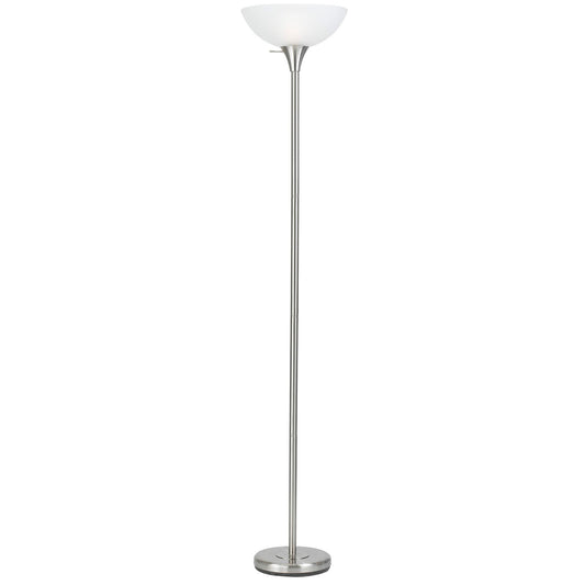 Nickel Torchiere Floor Lamp w/ Shade
