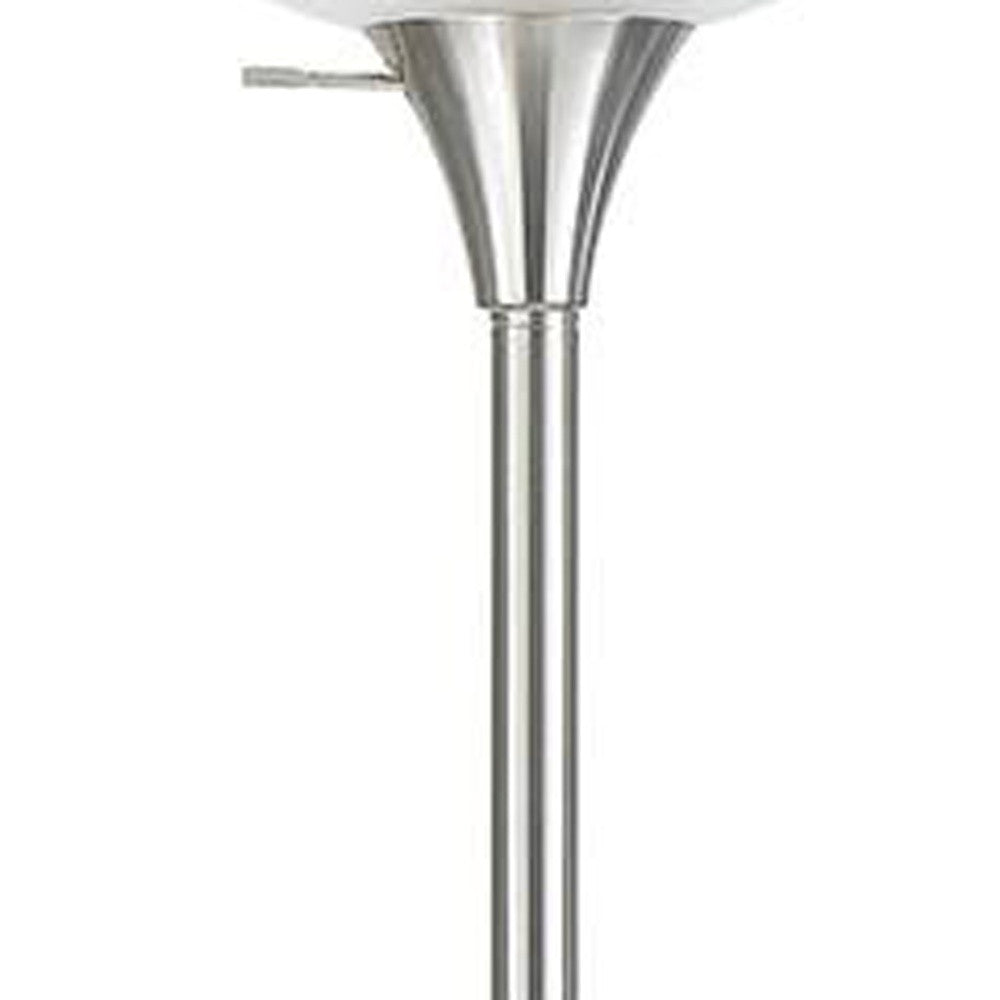 Nickel Torchiere Floor Lamp w/ Shade