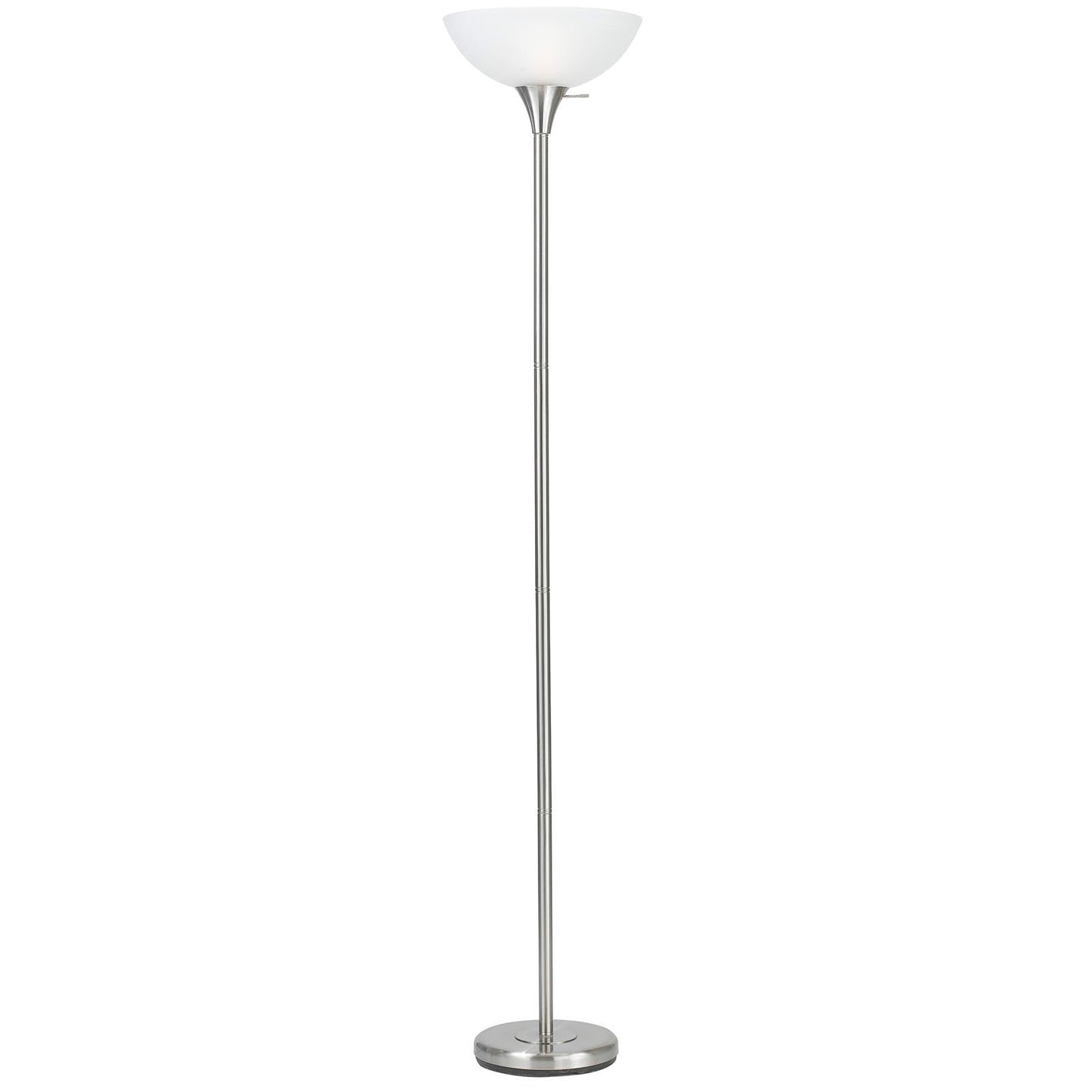 Nickel Torchiere Floor Lamp w/ Shade