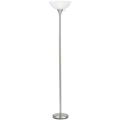 Nickel Torchiere Floor Lamp w/ Shade