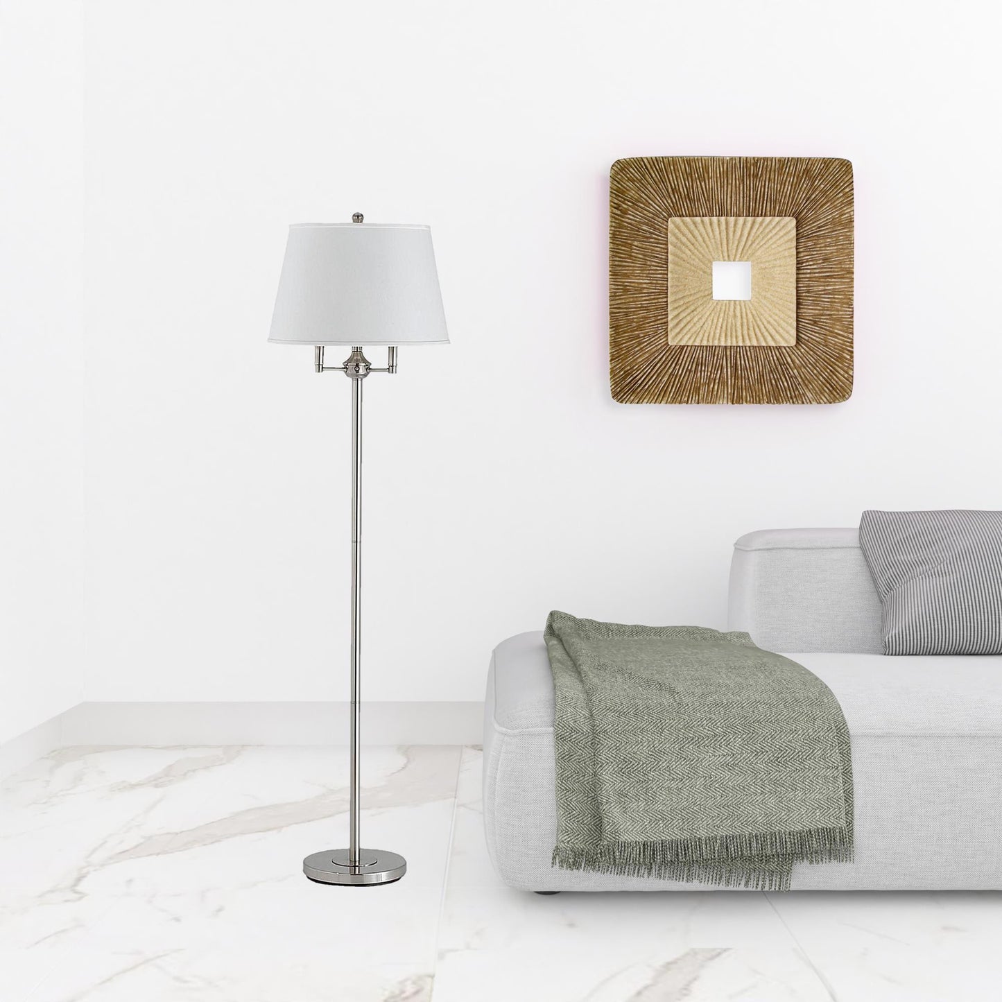 Nickel 4-Light Floor Lamp w/ Shade