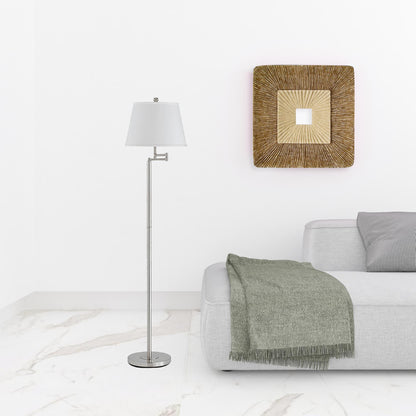 Nickel Swing Arm Floor Lamp w/ Shade