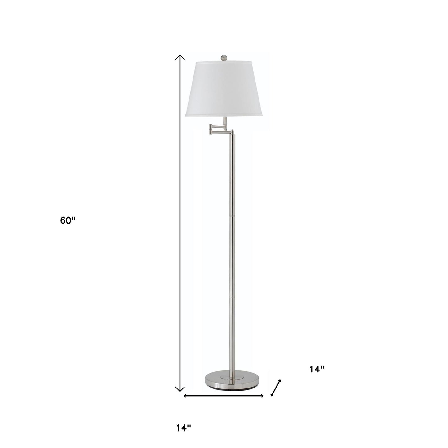 Nickel Swing Arm Floor Lamp w/ Shade