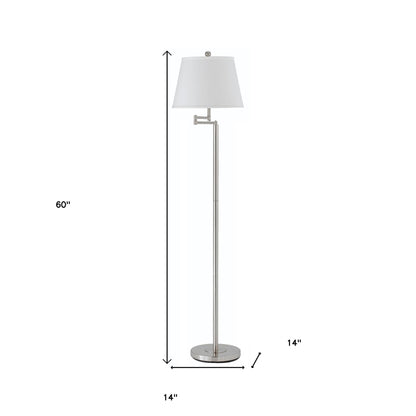 Nickel Swing Arm Floor Lamp w/ Shade