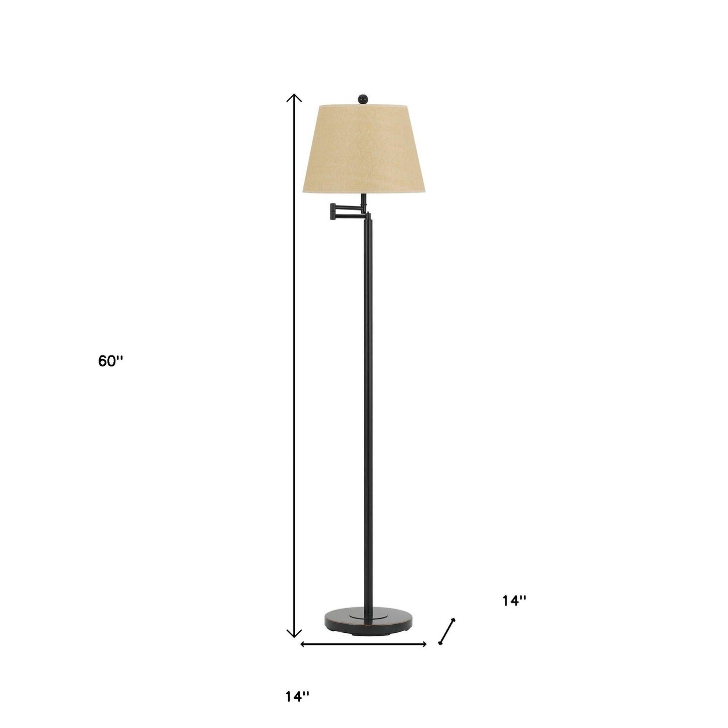 Bronze Swing Arm Floor Lamp w/ Shade