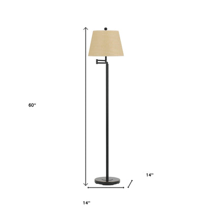 Bronze Swing Arm Floor Lamp w/ Shade