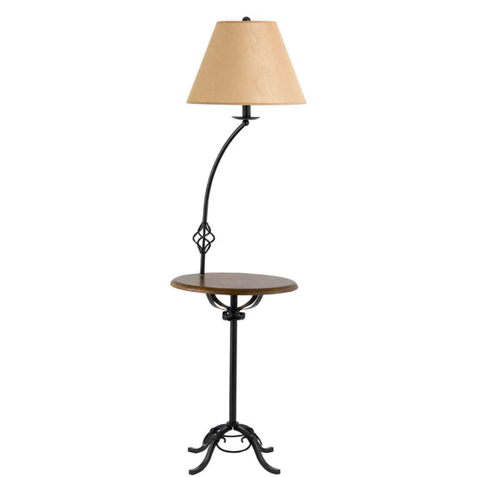 Black Tray Table Floor Lamp w/ Shade