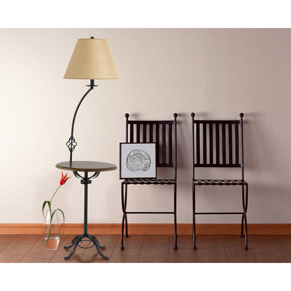 Black Tray Table Floor Lamp w/ Shade