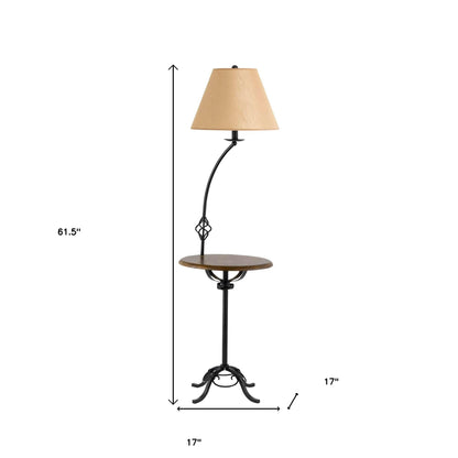 Black Tray Table Floor Lamp w/ Shade