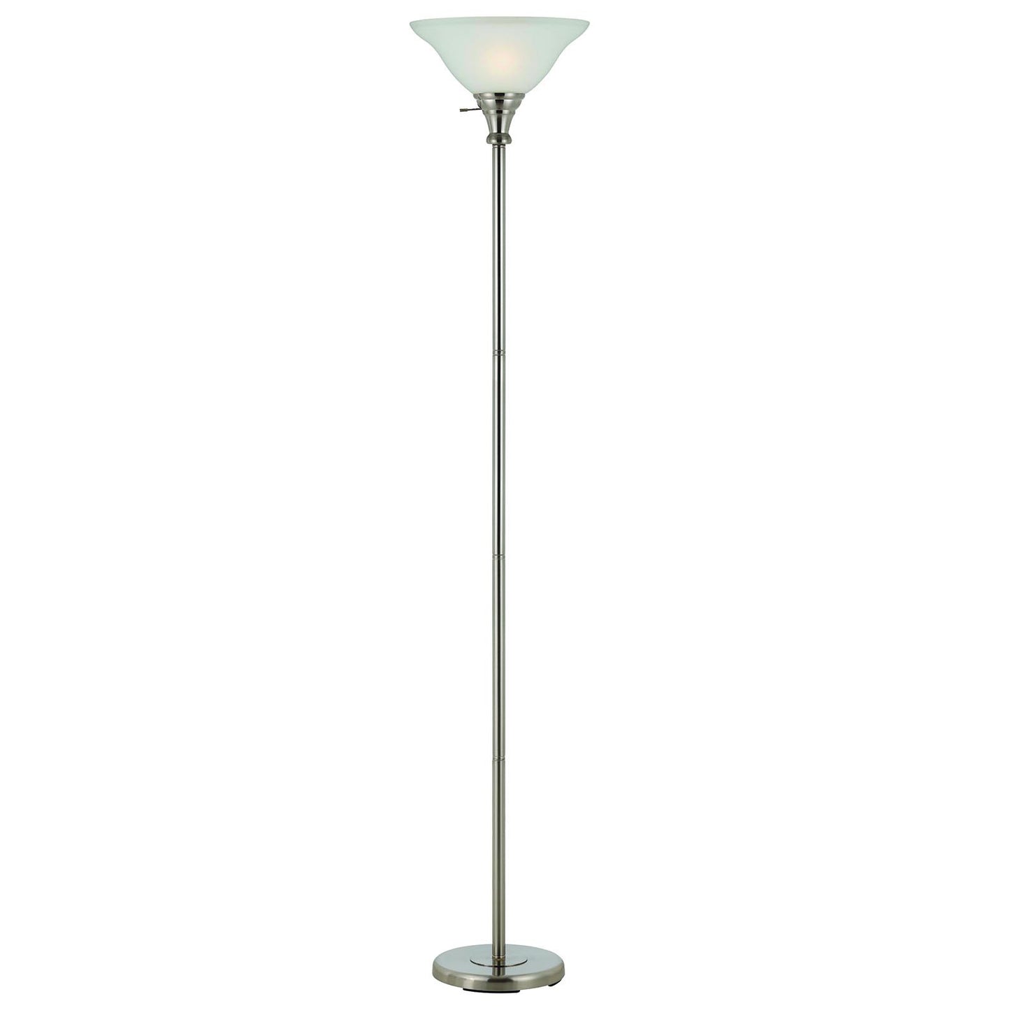 Nickel Torchiere Floor Lamp w/ Shade